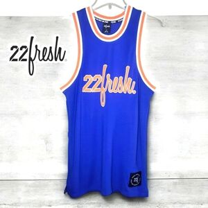 22FRESH Blue & Orange Basketball Jersey - Small